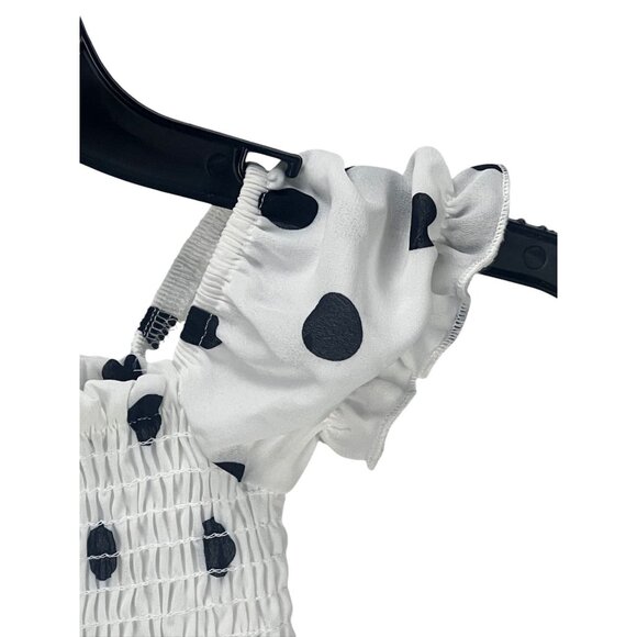 NOVAKids Polka Dot Off-Shoulder Toddler Top Size 2 White Black Smocked Birthday - Picture 10 of 11